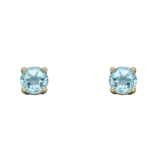 gold March birthstone stud earrings