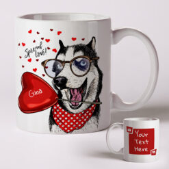 Spreading Love Valentines Day Husky Mug