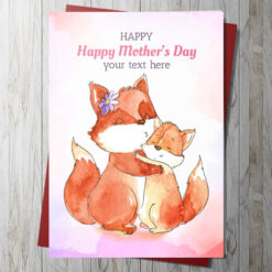 Mother's Day Card Foxes