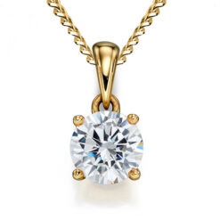 April Birthstone - CZ pendant set into 9ct yellow gold with chain