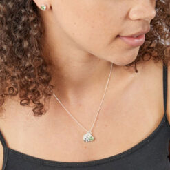August Birthstone And Engravable Disc Necklace