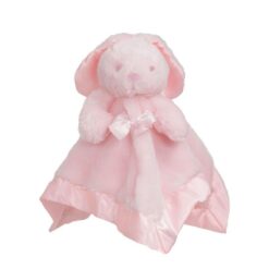 Baby Bunny Pink Teddy Comforter with Ribbons