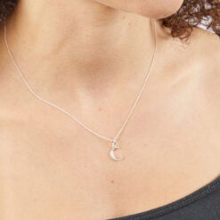 C Art Deco Initial Pendant With Chain