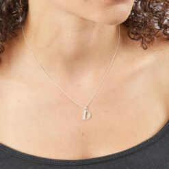 D Art Deco Initial Pendant With Chain