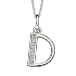 D Art Deco Initial Pendant With Chain
