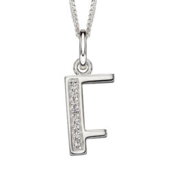 F Art Deco Initial Pendant With Chain