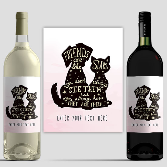 Friends are Like Stars Personalised Wine