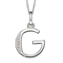 G Art Deco Initial Pendant With Chain