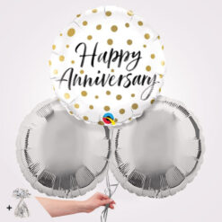 Happy Anniversary Gold Dots Foil Balloon Bouquet