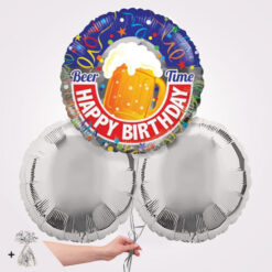Happy Birthday Beer Time Foil Balloon Bouquet