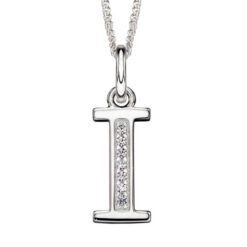 I Art Deco Initial Pendant With Chain