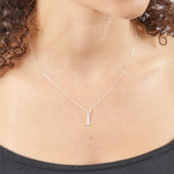I Art Deco Initial Pendant With Chain
