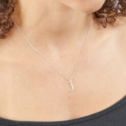 J Art Deco Initial Pendant With Chain