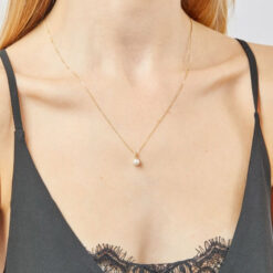 June Birthstone - Fresh Water Pearl set into 9ct yellow gold with chain