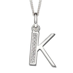 K Art Deco Initial Pendant With Chain