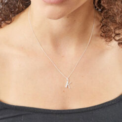 L Art Deco Initial Pendant With Chain