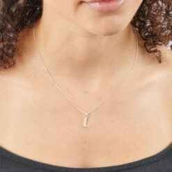 M Art Deco Initial Pendant With Chain