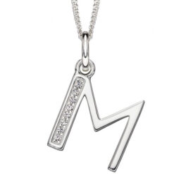 M Art Deco Initial Pendant With Chain