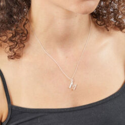M Art Deco Initial Pendant With Chain
