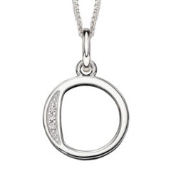 O Art Deco Initial Pendant With Chain