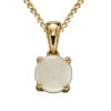 October Birthstone - Opal stone set into 9ct yellow gold with chain