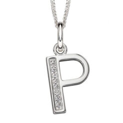 P Art Deco Initial Pendant With Chain