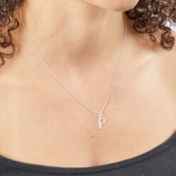 P Art Deco Initial Pendant With Chain