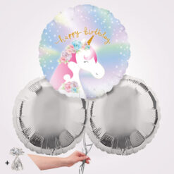 Pastel Unicorn Happy Birthday Foil Balloon Bouquet