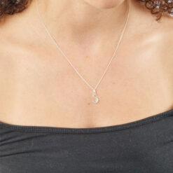 S Art Deco Initial Pendant With Chain