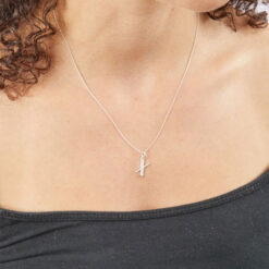 X Art Deco Initial Pendant With Chain