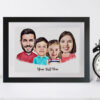 4 Person Portrait Style Caricature