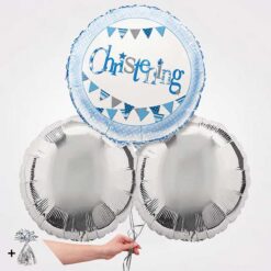 Baby Blue Christening Foil Balloon Bouquet