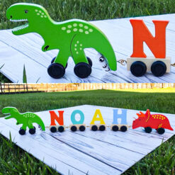 Personalised Wooden Dinosaur Name Train