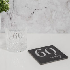 "60" Milestones Whiskey Tumbler & Coaster Set