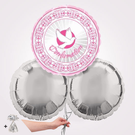Pink Dove Confirmation Foil Balloon Bouquet