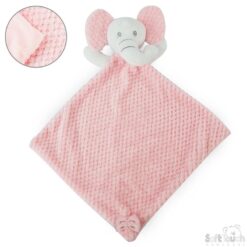 Pink Waffle & Mink Elephant Comforter with Crinkly Ears