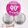 90th Happy Birthday Pink Foil Balloon Bouquet
