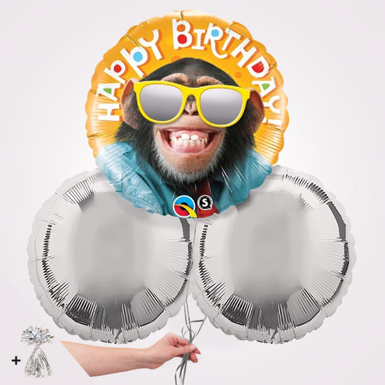 Happy Birthday Monkey Foil Balloon Bouquet