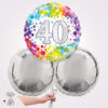 40th Birthday Colourful Confetti Foil Balloon Bouquet