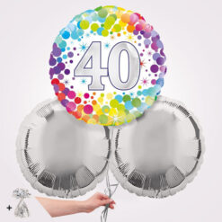 40th Birthday Colourful Confetti Foil Balloon Bouquet