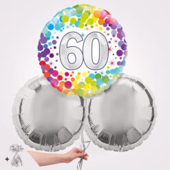 60th Birthday Colourful Confetti Foil Balloon Bouquet