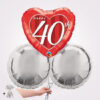 Happy 40th Anniversary Foil Heart Balloon Bouquet