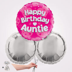 Happy Birthday Aunty Pink Foil Balloon Bouquet