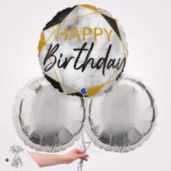 Marble Matt Birthday Foil Balloon Bouquet