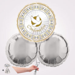 Silver & Gold Confirmation Foil Balloon Bouquet