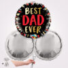 Round Best Dad Ever Foil Balloon Bouquet