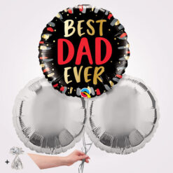 Round Best Dad Ever Foil Balloon Bouquet