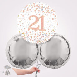 21st Happy Birthday Sparkling Fizz Foil Balloon Bouquet