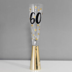 60th Prosecco Glass With Metallic Gold