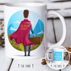 Super dad mug with editable hair colour